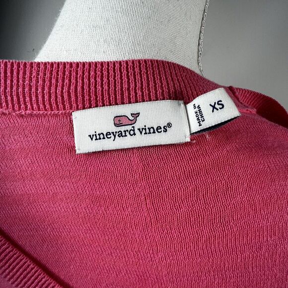 Vineyard Vines Pink Scoop Neck Pull Over Sweater XS Thin Weight Cotton - Picture 7 of 10